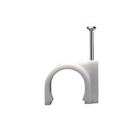 Half Clamp J-Hook with Nail, Cable Clips With Nail White 4-10mm Pack Of 100(10mm)