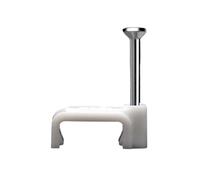 Half Clamp J-Hook with Nail, White Steel Nail Cable Clips 4-12mm 100 Pcs(8mm)