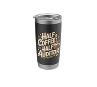 Half Coffee Half Auditor, CPA Auditing Bookkeeper Accountant Stainless Steel Insulated Tumbler