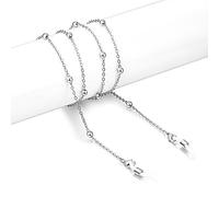 HALF CRESCEN Eyeglass Chain, Mask Chain Necklace Holder lanyard for Women, Stylish Glasses Chain Sunglass Lanyard Gift, Silver