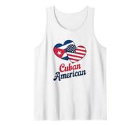 Half Cuban Half American Country USA Flag Cuba America Tank Top