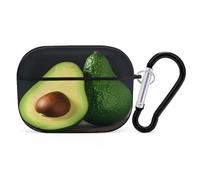 Half Cut Fruit Pieces Earbuds Organizer Shockproof Protective Airpods Pro Cover with Carabiner Clip Anti Fall Carrying Earphone Case Cover for Airpods Pro 2nd Generation Black