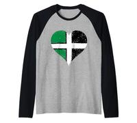 Half Devonian Half Cornish? A Vintage Devon Cornwall Flag Raglan Baseball Tee