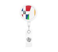 Half Dominican Republic Half Ireland Irish Flag Retractable Badge Holder Bulk ConvenientBadge Reels Badge Clip for NurseTeacher Student Office Staff Name Tag