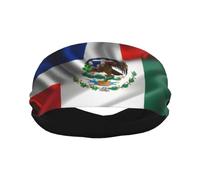 Half Dominican Republic Half Mexico Flag Sports Headbands for Men Women, Moisture Wicking Workout Headband, Sweatband for Running,Cycling,Football,Yoga