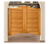 Half Door for Doorways Premade Swing Interior Saloon Doors Swinging Cafe Door Thick Louvered Halloween Auto Close Bar Doors with Quiet Hinges(Walnut,W84cm*H90cm)