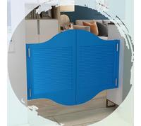 Half Door Swing 48 40 36 32 28 Inch Wide Cafe Saloon Doors with Metal Hinges Solid Wood Swinging Door for Interior Kitchen Bar Two-Way Open(Blue,100x90cm)