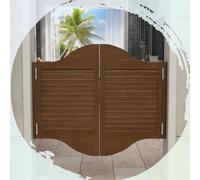 Half Door Swing 48 40 36 32 28 Inch Wide Cafe Saloon Doors with Metal Hinges Solid Wood Swinging Door for Interior Kitchen Bar Two-Way Open(Brown,120x90cm)