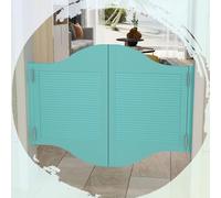 Half Door Swing 48 40 36 32 28 Inch Wide Cafe Saloon Doors with Metal Hinges Solid Wood Swinging Door for Interior Kitchen Bar Two-Way Open(Cyan,70x90cm)