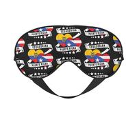 Half Ecuadorian Half Puerto Rican Eye Mask Sleep Mask Light BlockBlindfold Night Eyes Cover Soft Pressure-Free Eyeshade with Elastic Strap for Home Travel Office Nap Yoga