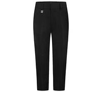 Half Elastic Sturdy Fit School Trousers, Black Age 9-10. Waist 28-32in. Inside Leg 24in #
