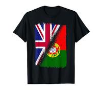 Half England Half Portugal Flag English Portuguese Heritage T-Shirt