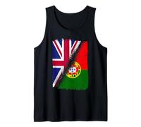Half England Half Portugal Flag English Portuguese Heritage Tank Top