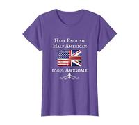 HALF ENGLISH HALF AMERICAN, UK USA BRITISH UNION JACK FLAG T-Shirt