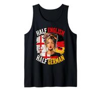 Half English Half German Heritage Flag Pride Woman Retro Art Tank Top