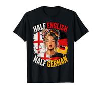 Half English Half German Heritage Flag Pride Woman Retro Art Value Graphic T-Shirt, Men, Black, S