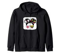 Half English half Lithuanian Girl England and Lithuania Mix Zip Hoodie