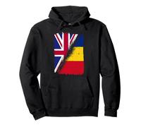 Half English Half Romanian Flag England Romania Heritage Pullover Hoodie