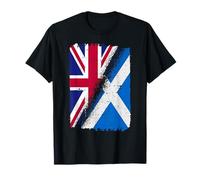 Half English Half Scottish Flag Scotland England Heritage T-Shirt