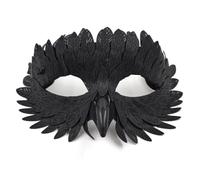 Half Face Bird Mask - Elegant Bird Mask, Halloween Mask, Half Face Mask | Crow Mask with False Feather Beaks for Men and Women - Breathable & Durable - Ideal for Halloween, Carnival Party Costume