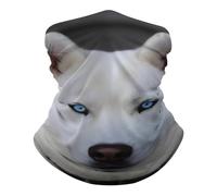 Half Face Headwear Blue Eyed White Husky Non-Slip Tube Scarf Premium Hair Band for Climbing Women 26X30cm