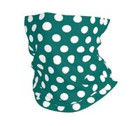 Half Face Headwear Blue Green Polka Dot Print Breathable Neck Scarf Premium Facial Covering for Workout Women 26X30cm