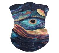 Half Face Headwear Hand Eyes Psychedelic Unisex Face Shield Multifunctional Headwear for Skiing Men 26X30cm