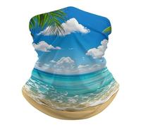 Half Face Headwear Hawaiian Beach UV Protection Half Face Scarf Windproof Facial Decoration for Sports Yoga 26X30cm