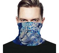 Half Face Headwear Leopard Fireflies Under Moonlight Stylish Face Shield Premium Headwear for Yoga Running 26X30cm