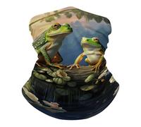 Half Face Headwear Many Frogs Sing on The Branches Durable Tube Scarf Decorative Bandana for Outdoor Running 26X30cm