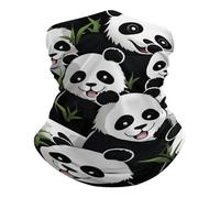 Half Face Headwear Panda Pattern Premium Tube Scarf UV Protection Facial Shield for Skiing Yoga 26X30cm