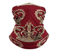 Half Face Headwear Red Crown Comfortable Neck Scarf Premium Facial Shield for Yoga Workout 26X30cm