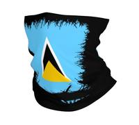 Half Face Headwear Saint Lucia St. Lucian Flag Bandana Microfiber Half Face Scarf Unique Facial Decoration For Yoga, Traveling, Running