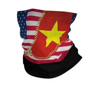 Half Face Headwear Vietnam Flag America Flag Zipper Magic Headband Comfortable Tube Scarf For Traveling, Hunting, Running