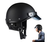 Half Face Helmet - Open Road Cover, Secure Strap Guard | Premium Windproof Summer Sun Shield Bike, Durablee Cooling Headgear Design for Motorcycle Scooter Cycling Snow Commute Street Dirt Ride Racing