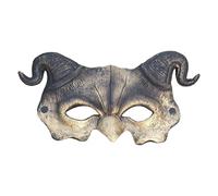 Half Face Mask Halloween,Curved Scary Horn Devil with Sheep Horns Ghost Evil Cosplay Props for Men Women,Carnival Party Makeup Ball Adult Costume Props Accessories (B)
