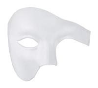 Half Face Men's Phantom Of The Opera Vintage Design Venetian Carnival Masquerade Mask (White)