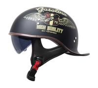 Half Face Motorcycle Helmet with Drop-Down Sun Visor Motorbike Open Face Helmets ECEDOT Approved Portable Scooter Halfhelmet Multi Layer Protection for Adults Men Women M,L:59-60CM