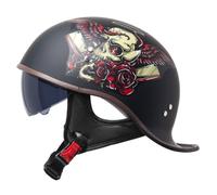 Half Face Motorcycle Helmet with Drop-Down Sun Visor Motorbike Open Face Helmets ECEDOT Approved Portable Scooter Halfhelmet Multi Layer Protection for Adults Men Women I,XL:61-62CM
