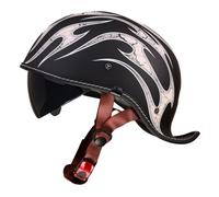 Half Face Motorcycle Helmet with Drop-Down Sun Visor Motorbike Open Face Helmets ECEDOT Approved Portable Scooter Halfhelmet Multi Layer Protection for Adults Men Women X,XL:61-62CM