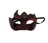 Half Face Phantom Masquerade Cosplay Mask PVC Steampunk Plastic Men Women Punk Costume Props The Phantom Dancer Mask(Dark red)