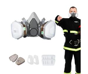 Half Face Respirator With Filters - PC And Rubber | 6200 Dust For Spray Painting And Sanding | Industrial Protective Gear For Paint Mixing Decoration Ad Coal Mine Daily Use