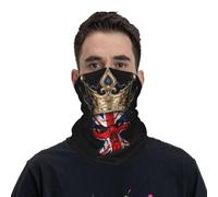 Half Face Scarf Britain British Flag Crown Skull Neck Gaiter Quick Drying Tube Scarf For Motorcycling, Running, Yoga