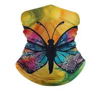 Half Face Scarf Butterfly Tie Dye Multifunctional Face Shield Windproof Headwear for Women Running 26X30cm