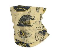 Half Face Scarf Egyptian Hieroglyphs Mystical Eye Pharaoh Scarab Universal Neck Scarf Multifunctional Headscarf for Yoga Running 26X30cm