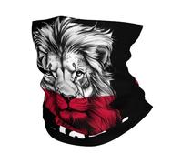 Half Face Scarf Lion Funny Poland Flag Tube Scarf Microfiber Bandana For Fishing, Hunting, Traveling