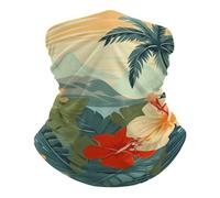 Half Face Scarf Summer Hawaiian Stylish Tube Scarf Decorative Headband for Sports Workout 26X30cm