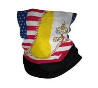 Half Face Scarf Vatican Flag America Flag Zipper Face Protection Multifunctional Magic Headband For Sports, Motorcycling, Climbing