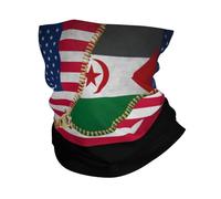 Half Face Scarf Western Sahara Flag Zipper America Flag Neck Gaiter Uv Protection Neck Scarf For Motorcycling, Running, Climbing