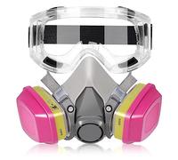 Half Facepiece Respirator, Reusable Chemicals Respirator with 60926 Filters and Goggle for Painting,Gas, Dust, Machine Polishing, Organic Vapors, Epoxy Resin